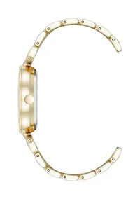 Quartz Metal Alloy White Floral Dial Watch