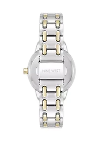 Quartz Silver and Two Tone Metal Alloy Bracelet Watch