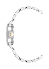 Quartz Silver and Two Tone Metal Alloy Bracelet Watch