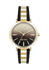 Quartz Silicone and Gold-Tone Metal Alloy Watch