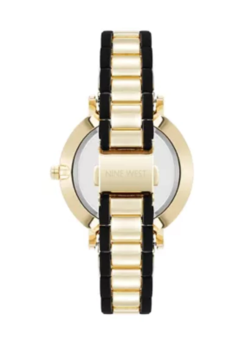 Quartz Silicone and Gold-Tone Metal Alloy Watch