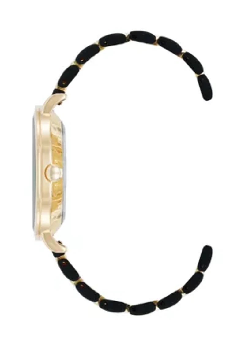 Quartz Silicone and Gold-Tone Metal Alloy Watch