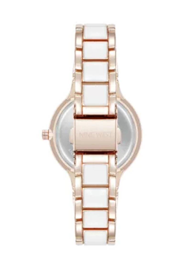 Quartz Round Enamel and Metal Alloy Watch