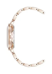 Quartz Round Enamel and Metal Alloy Watch