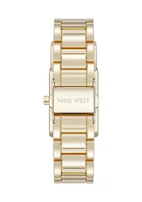 Quartz Everyday Rectangular Black and Gold Tone Metal Alloy Watch
