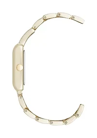 Quartz Everyday Rectangular Black and Gold Tone Metal Alloy Watch