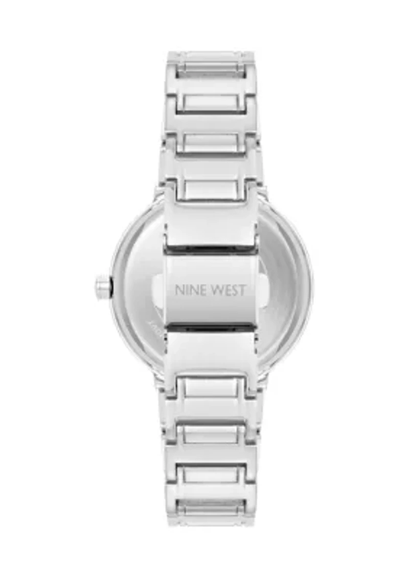 Quartz Everyday Round Black and Silver-Tone Metal Alloy Watch