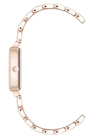 Women's Cushion Dial, Rose Gold-tone Metal Alloy Link Bracelet Watch
