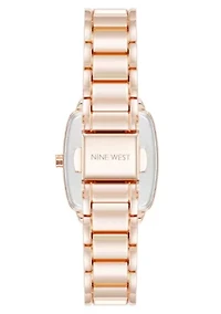 Women's Cushion Dial, Rose Gold-tone Metal Alloy Link Bracelet Watch