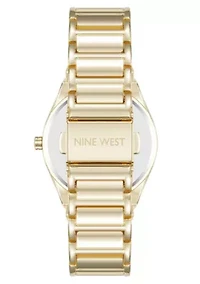 Quartz Round Gold-tone Metal Alloy Link Bracelet Watch