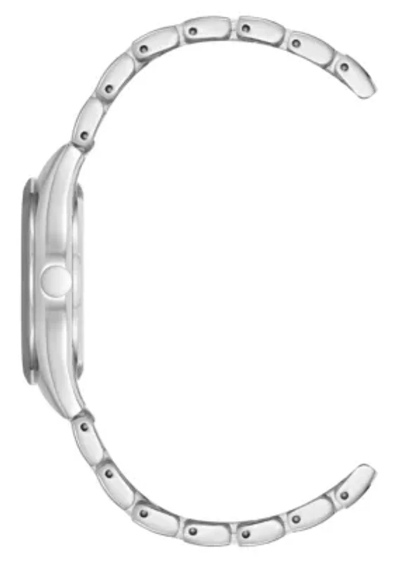 Quartz Round Two-tone Metal Alloy Link Bracelet Watch