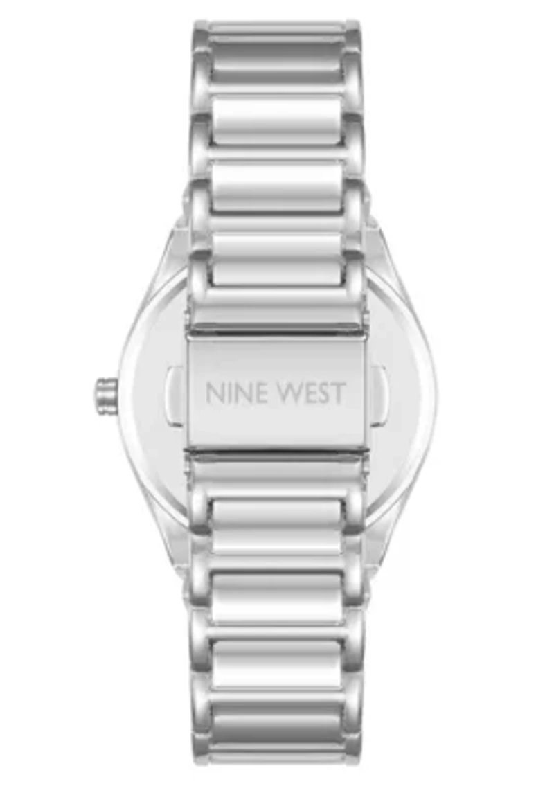 Quartz Round Two-tone Metal Alloy Link Bracelet Watch