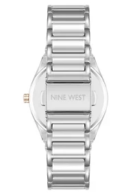 Quartz Round Two-tone Metal Alloy Link Bracelet Watch