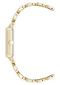 Quartz Square Gold-tone Metal Alloy Link Bracelet Watch