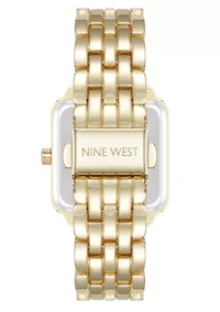Quartz Square Gold-tone Metal Alloy Link Bracelet Watch