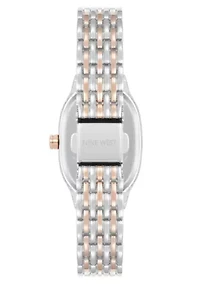 Quartz Oval Two-tone Metal Alloy Link Bracelet Watch