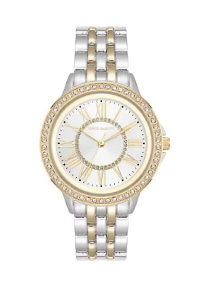 Quartz Metal Alloy Crystal Bezel Watch