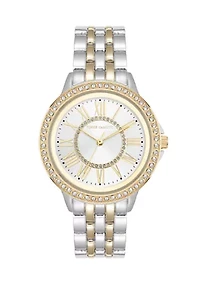 Quartz Metal Alloy Crystal Bezel Watch