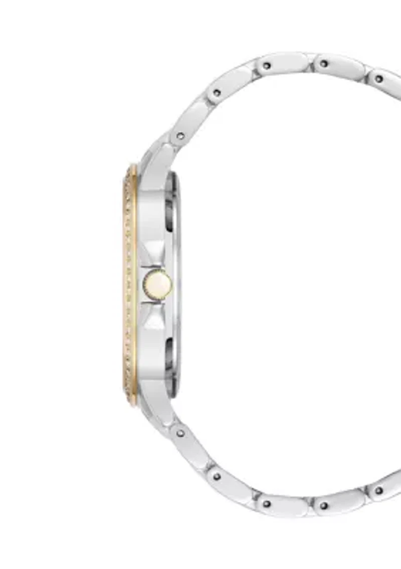 Quartz Metal Alloy Crystal Bezel Watch