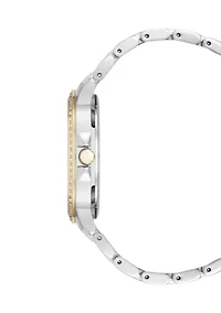 Quartz Metal Alloy Crystal Bezel Watch