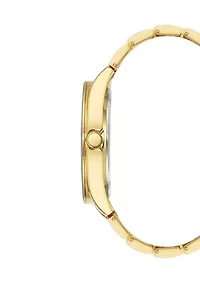 Quartz Metal Alloy Bracelet Champagne Dial Watch