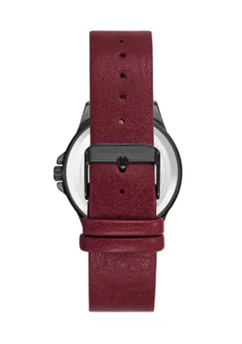 Men's Quartz Leather Band Watch