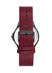 Men's Quartz Leather Band Watch