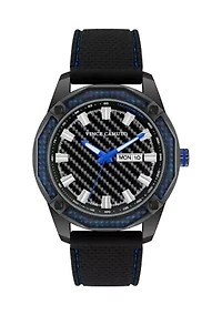 Quartz Textured Silicone and Metal Alloy Watch