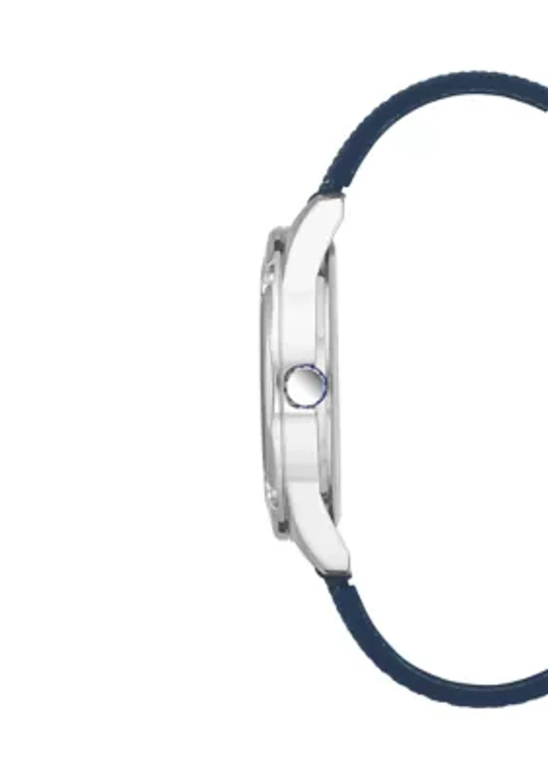 Quartz Textured Silicone and Metal Alloy Watch