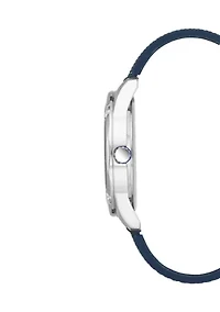 Quartz Textured Silicone and Metal Alloy Watch