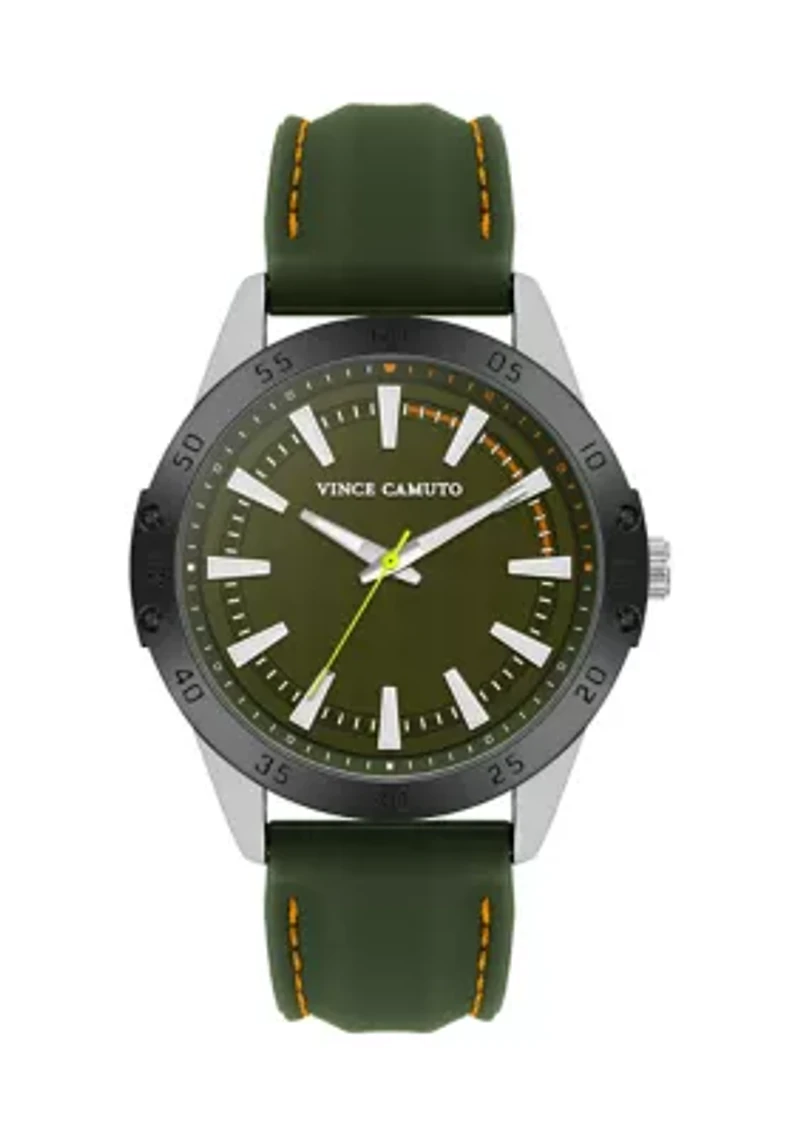 Quartz Silicone and Silver-Tone Metal Alloy Watch