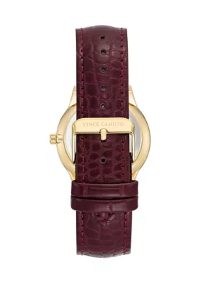 Men's Quartz Leather Band Round Watch