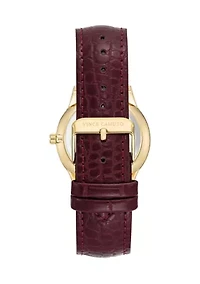 Men's Quartz Leather Band Round Watch
