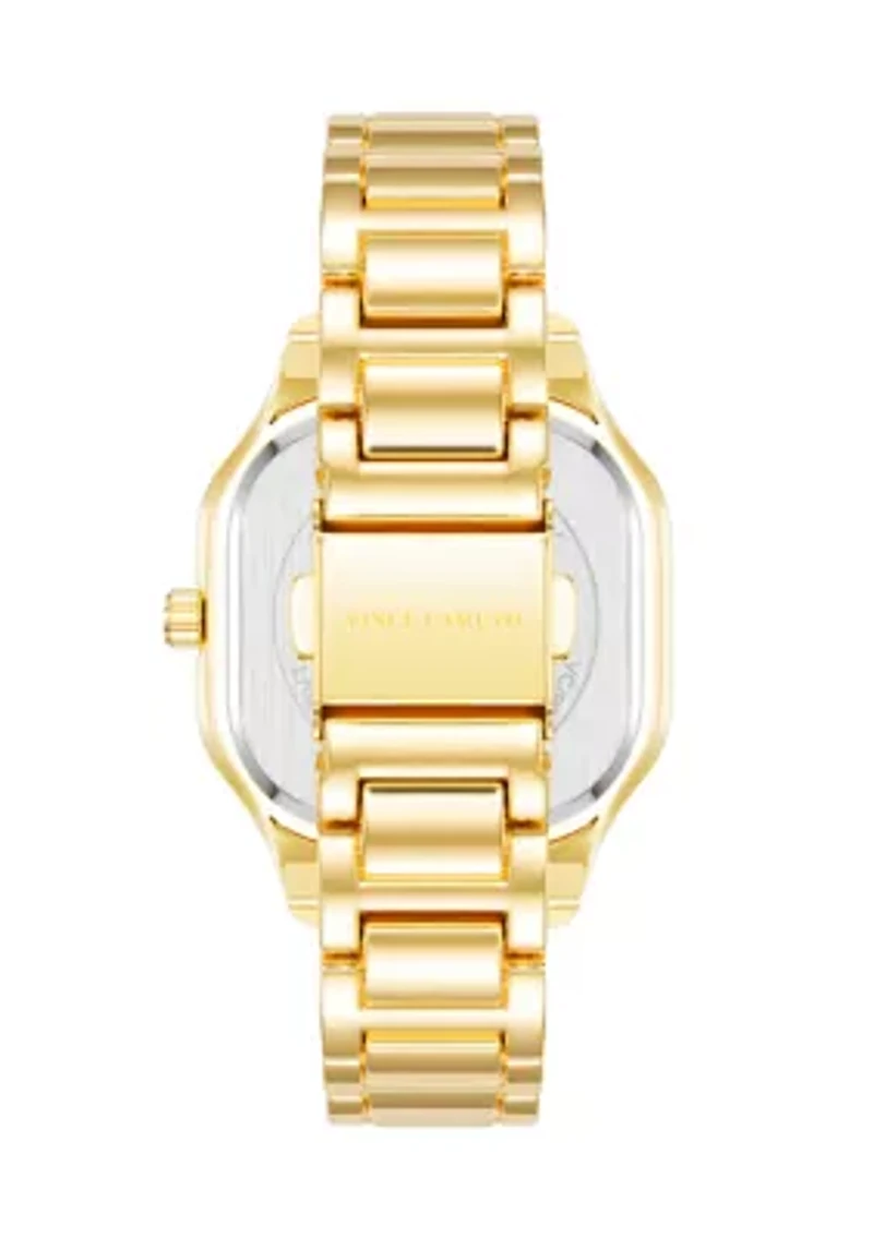 Gold Tone Mother of Pearl Glitz Watch