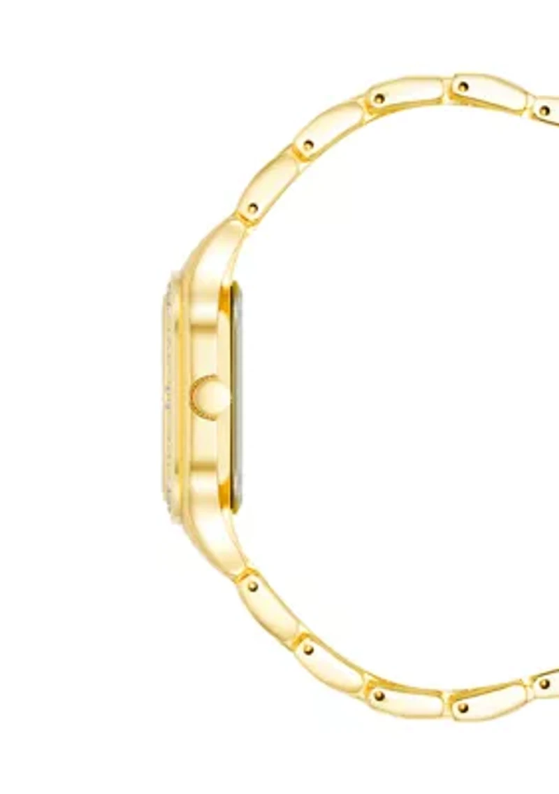 Gold Tone Mother of Pearl Glitz Watch