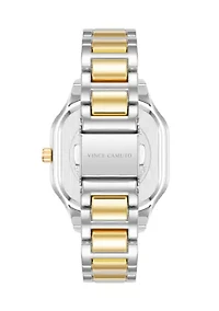  Two Tone Metal Band Watch with Crystal 
