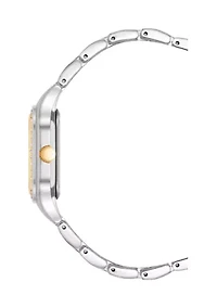  Two Tone Metal Band Watch with Crystal 