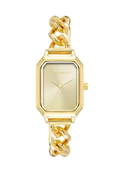 Gold Metal Chain Watch with Champagne Dial 