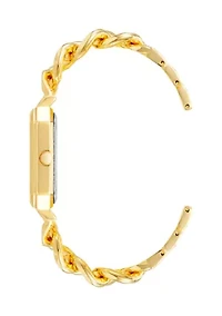 Gold Metal Chain Watch with Champagne Dial 