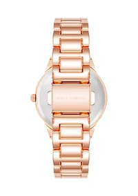Rose Gold-Tone Metal Alloy Green Dial Watch