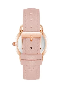 Glitz Dial Faux Leather Band Watch