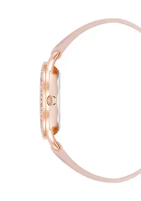Glitz Dial Faux Leather Band Watch