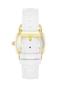 Glitz Dial Faux Leather Band Watch