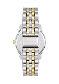 Two-Tone Metal Alloy Bracelet  Mother of Pearl Dial Watch