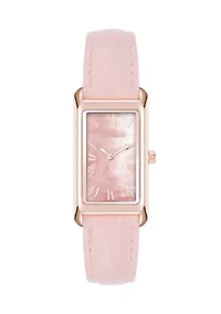 Blush Pink Strap with Rectangle Dial Watch