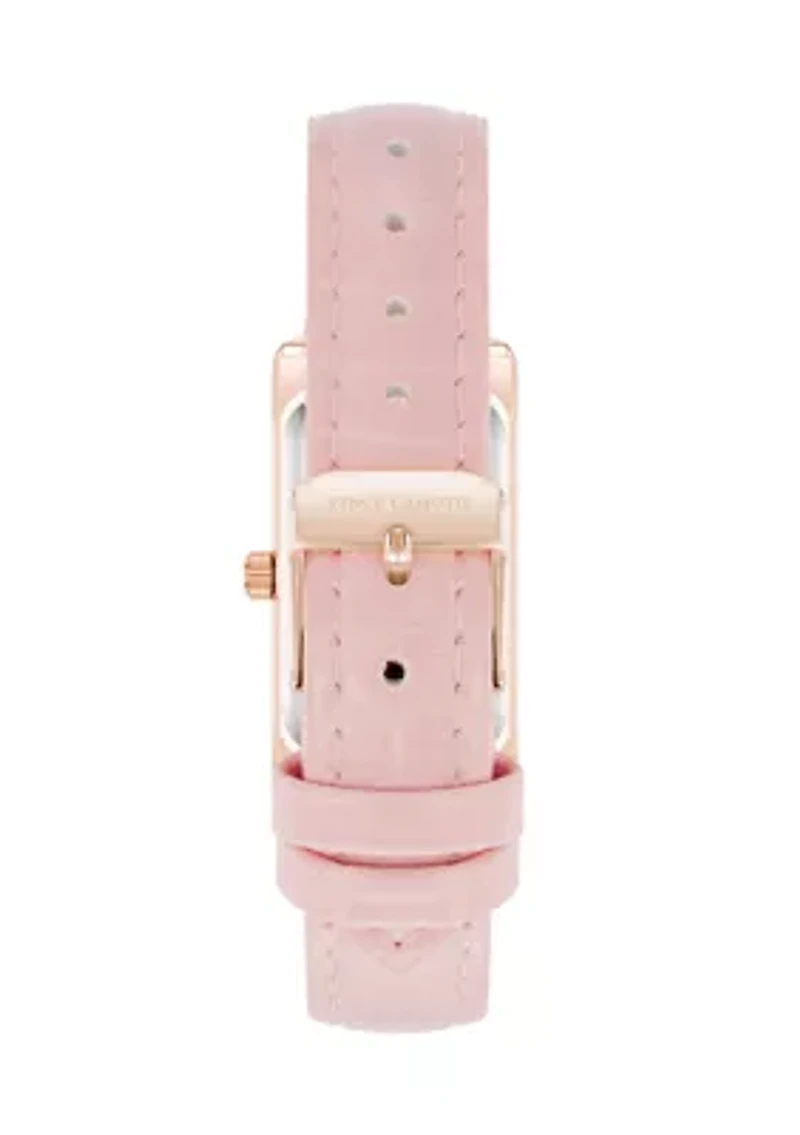 Blush Pink Strap with Rectangle Dial Watch