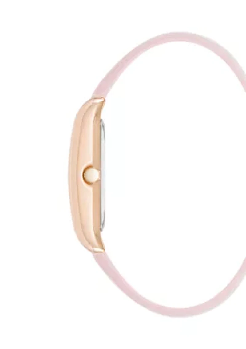 Blush Pink Strap with Rectangle Dial Watch