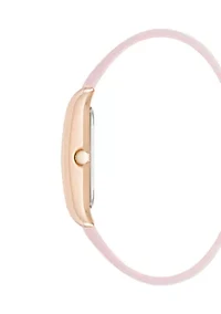 Blush Pink Strap with Rectangle Dial Watch