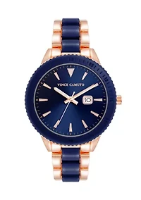 Rose Gold with Navy Accents Watch