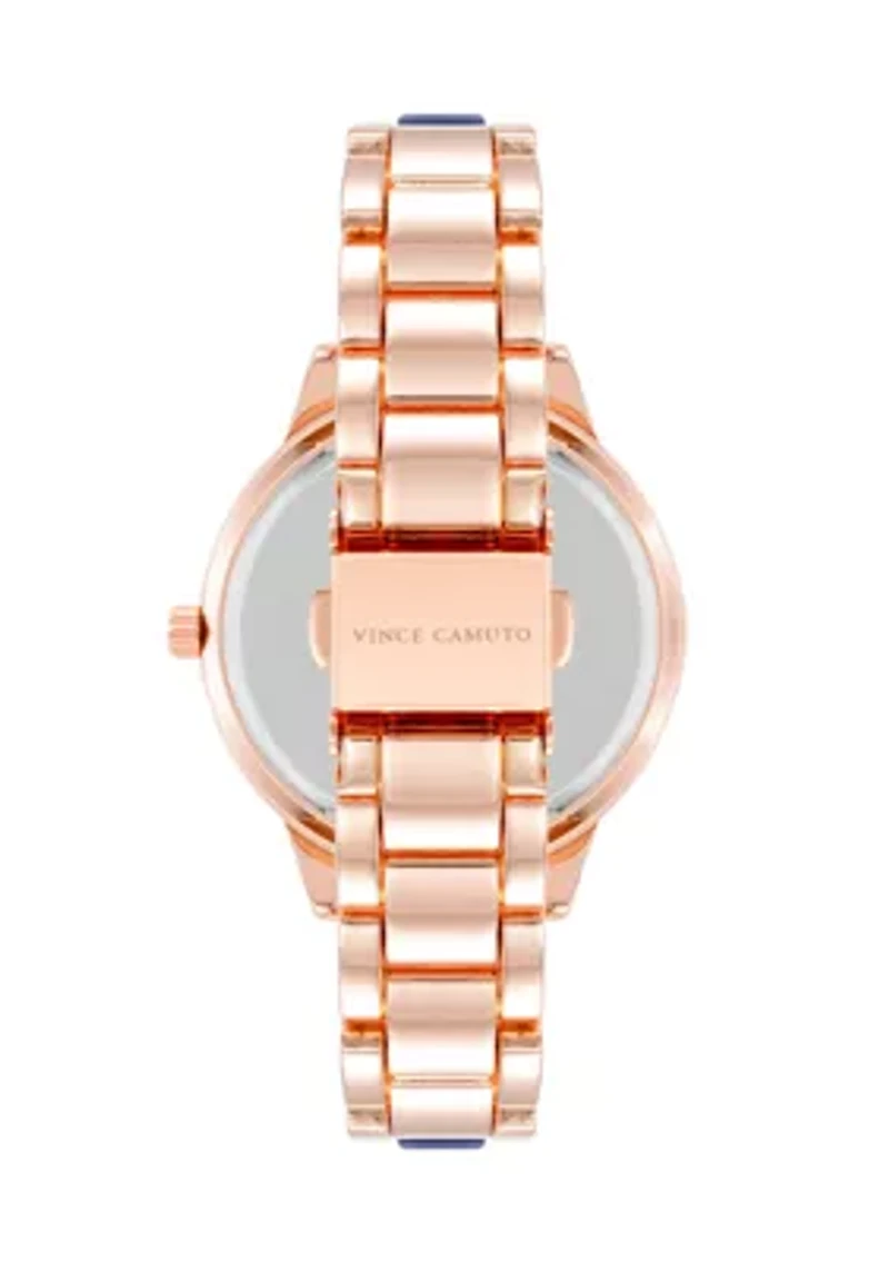 Rose Gold with Navy Accents Watch